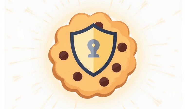 Cookie icon with privacy shield